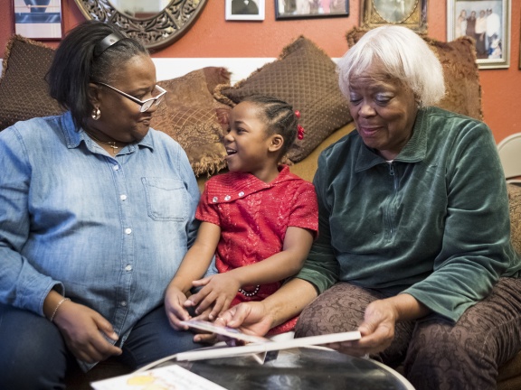 Child and grandparents