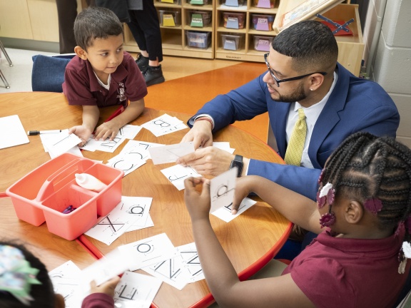 students and teacher