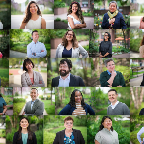 WPF staff collage of headshots