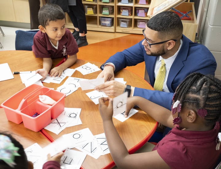 students and teacher