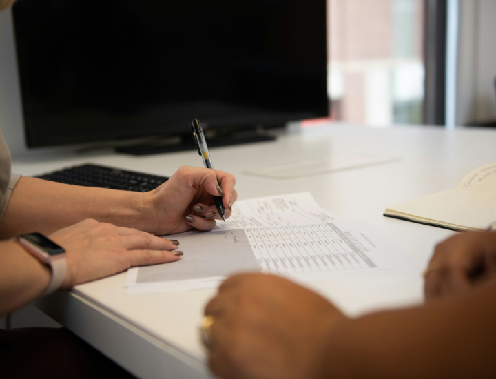filling out paperwork